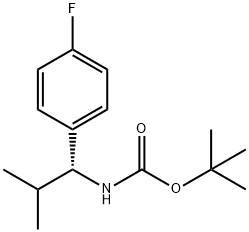 Carbamic acid, N-[(1R)-1-(4-fluorophenyl)-2-methylpropyl]-, 1,1-dimethylethyl ester 구조식 이미지