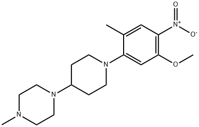 Piperazine, 1-[1-(5-methoxy-2-methyl-4-nitrophenyl)-4-piperidinyl]-4-methyl- Structure