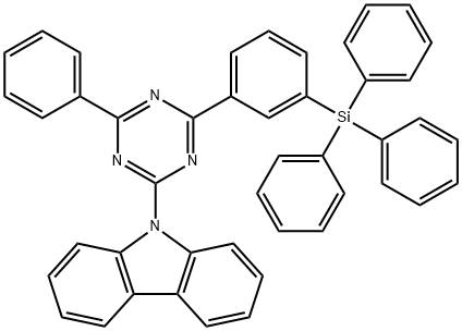 9H-Carbazole, 9-[4-phenyl-6-[3-(triphenylsilyl)phenyl]-1,3,5-triazin-2-yl]- 구조식 이미지