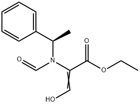 2-Propenoic acid, 2-[formyl[(1R)-1-phenylethyl]amino]-3-hydroxy-, ethyl ester Structure