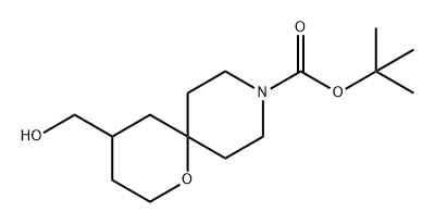 1-Oxa-9-azaspiro[5.5]undecane-9-carboxylic acid, 4-(hydroxymethyl)-, 1,1-dimethylethyl ester Structure