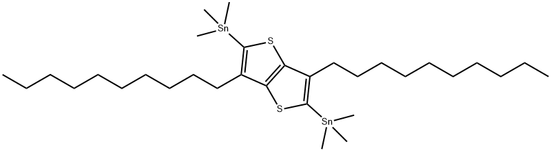 (3,6-didecylthieno[3,2-b]thiophene-2,5-diyl)bis(trimethylstannane) Structure