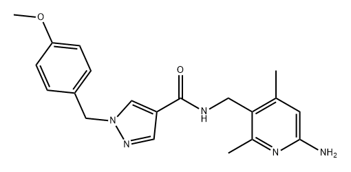 1H-Pyrazole-4-carboxamide, N-[(6-amino-2,4-dimethyl-3-pyridinyl)methyl]-1-[(4-methoxyphenyl)methyl]- Structure