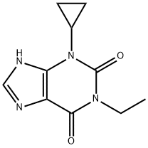 1H-Purine-2,6-dione, 3-cyclopropyl-1-ethyl-3,9-dihydro- 구조식 이미지