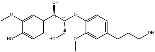 1,3-Propanediol, 1-(4-hydroxy-3-methoxyphenyl)-2-[4-(3-hydroxypropyl)-2-methoxyphenoxy]-, (1R,2R)-rel- Structure