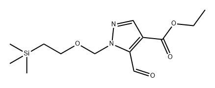 1H-Pyrazole-4-carboxylic acid, 5-formyl-1-[[2-(trimethylsilyl)ethoxy]methyl]-, ethyl ester Structure