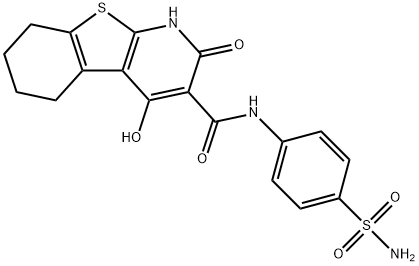 [1]Benzothieno[2,3-b]pyridine-3-carboxamide, N-[4-(aminosulfonyl)phenyl]-1,2,5,6,7,8-hexahydro-4-hydroxy-2-oxo- 구조식 이미지