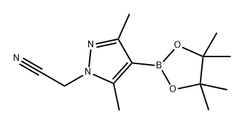 1H-Pyrazole-1-acetonitrile, 3,5-dimethyl-4-(4,4,5,5-tetramethyl-1,3,2-dioxaborolan-2-yl)- Structure