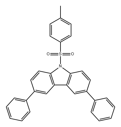 9H-Carbazole, 9-[(4-methylphenyl)sulfonyl]-3,6-diphenyl- 구조식 이미지