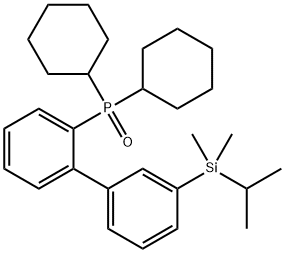 Dicyclohexyl(3''-(isopropyldimethylsilyl)-[1,1''-biphenyl]-2-yl)phosphine oxide 구조식 이미지