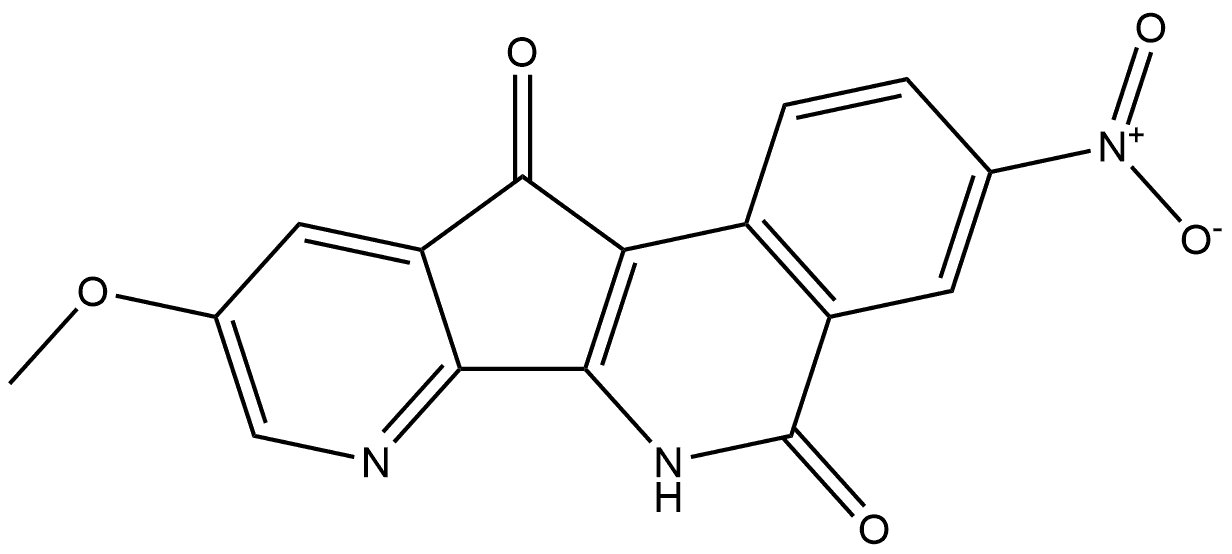 9-Methoxy-3-nitro-5H-pyrido[3′,2′:4,5]cyclopent[1,2-c]isoquinoline-5,11(6H)-dione Structure