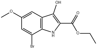 Ethyl 7-bromo-3-hydroxy-5-methoxy-1H-indole-2-carboxylate 구조식 이미지