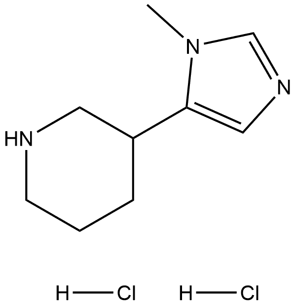 Piperidine, 3-(1-methyl-1H-imidazol-5-yl)-, hydrochloride (1:2) Structure