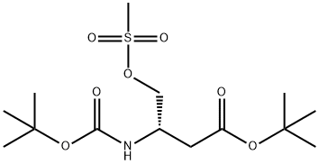 Butanoic acid, 3-[[(1,1-dimethylethoxy)carbonyl]amino]-4-[(methylsulfonyl)oxy]-, 1,1-dimethylethyl ester, (3S)- Structure