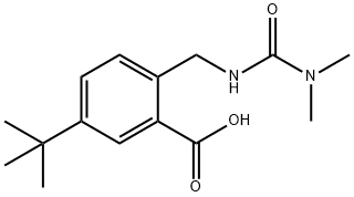 Benzoic acid, 2-[[[(dimethylamino)carbonyl]amino]methyl]-5-(1,1-dimethylethyl)- Structure