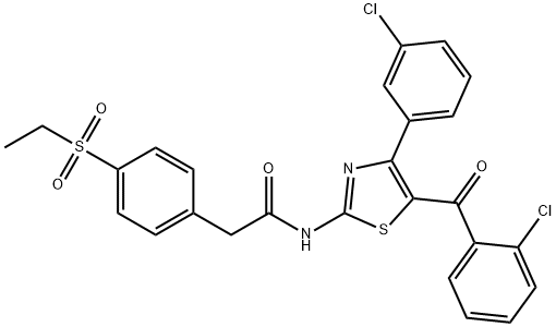 Benzeneacetamide, N-[5-(2-chlorobenzoyl)-4-(3-chlorophenyl)-2-thiazolyl]-4-(ethylsulfonyl)- Structure