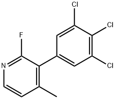 2-Fluoro-4-methyl-3-(3,4,5-trichlorophenyl)pyridine Structure