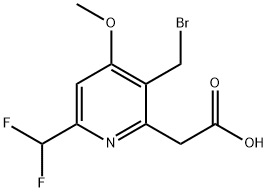 3-(Bromomethyl)-6-(difluoromethyl)-4-methoxypyridine-2-acetic acid Structure