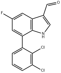 7-(2,3-Dichlorophenyl)-5-fluoroindole-3-carboxaldehyde Structure