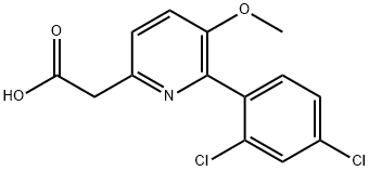 2-(2,4-Dichlorophenyl)-3-methoxypyridine-6-acetic acid Structure