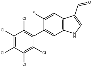 5-Fluoro-6-(perchlorophenyl)indole-3-carboxaldehyde Structure