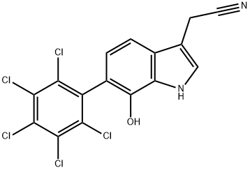 7-Hydroxy-6-(perchlorophenyl)indole-3-acetonitrile Structure