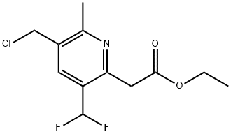 Ethyl 3-(chloromethyl)-5-(difluoromethyl)-2-methylpyridine-6-acetate Structure