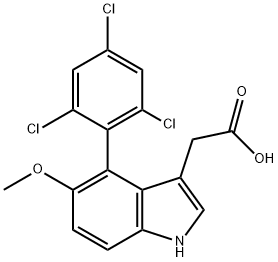 5-Methoxy-4-(2,4,6-trichlorophenyl)indole-3-acetic acid Structure