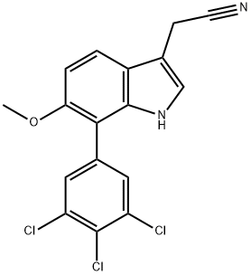 6-Methoxy-7-(3,4,5-trichlorophenyl)indole-3-acetonitrile Structure