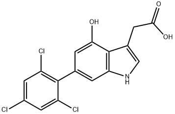 4-Hydroxy-6-(2,4,6-trichlorophenyl)indole-3-acetic acid Structure