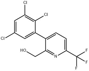 3-(2,3,5-Trichlorophenyl)-6-(trifluoromethyl)pyridine-2-methanol Structure