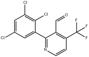 2-(2,3,5-Trichlorophenyl)-4-(trifluoromethyl)nicotinaldehyde Structure