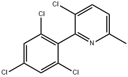 3-Chloro-6-methyl-2-(2,4,6-trichlorophenyl)pyridine 구조식 이미지