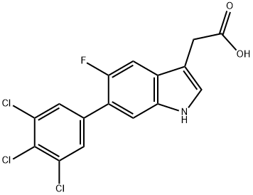 5-Fluoro-6-(3,4,5-trichlorophenyl)indole-3-acetic acid Structure