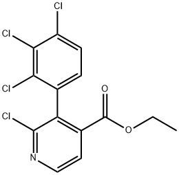 Ethyl 2-chloro-3-(2,3,4-trichlorophenyl)isonicotinate Structure