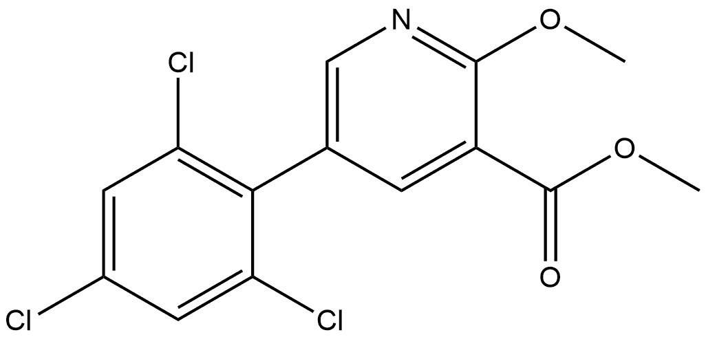 Methyl 2-methoxy-5-(2,4,6-trichlorophenyl)-3-pyridinecarboxylate Structure