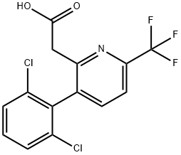 3-(2,6-Dichlorophenyl)-6-(trifluoromethyl)pyridine-2-acetic acid Structure