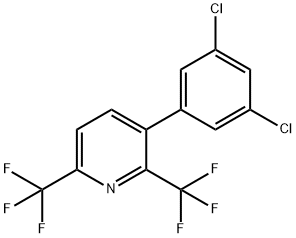 2,6-Bis(trifluoromethyl)-3-(3,5-dichlorophenyl)pyridine Structure