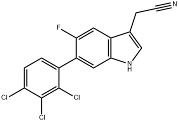 5-Fluoro-6-(2,3,4-trichlorophenyl)indole-3-acetonitrile Structure