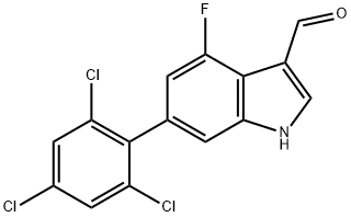 4-Fluoro-6-(2,4,6-trichlorophenyl)indole-3-carboxaldehyde Structure