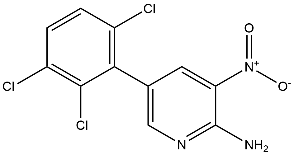 3-nitro-5-(2,3,6-trichlorophenyl)pyridin-2-amine Structure