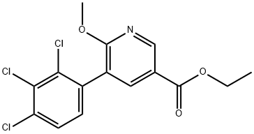 Ethyl 6-methoxy-5-(2,3,4-trichlorophenyl)nicotinate Structure