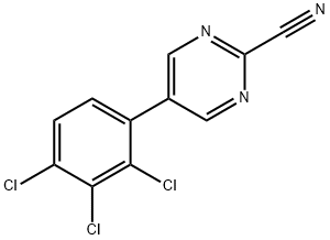 2-Cyano-5-(2,3,4-trichlorophenyl)pyrimidine Structure