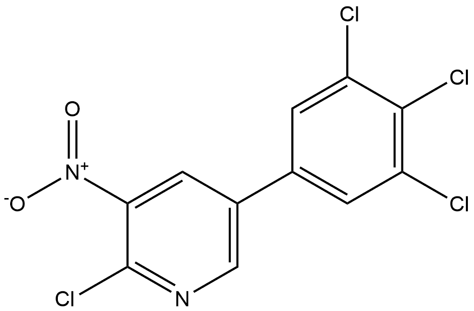 2-chloro-3-nitro-5-(3,4,5-trichlorophenyl)pyridine Structure