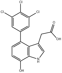 7-Hydroxy-4-(3,4,5-trichlorophenyl)indole-3-acetic acid Structure