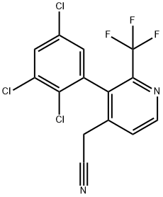 3-(2,3,5-Trichlorophenyl)-2-(trifluoromethyl)pyridine-4-acetonitrile Structure