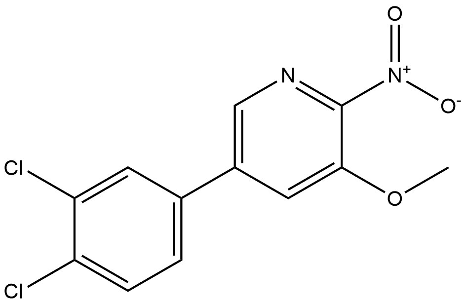 5-(3,4-dichlorophenyl)-3-methoxy-2-nitropyridine Structure