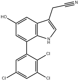 5-Hydroxy-7-(2,3,5-trichlorophenyl)indole-3-acetonitrile Structure