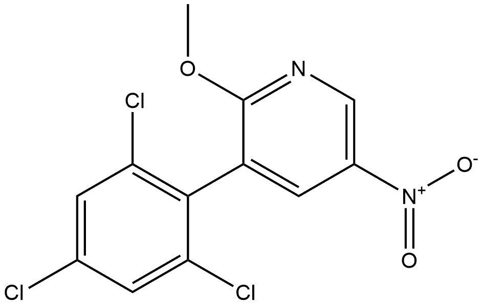 2-methoxy-5-nitro-3-(2,4,6-trichlorophenyl)pyridine Structure