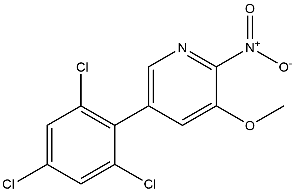 3-methoxy-2-nitro-5-(2,4,6-trichlorophenyl)pyridine Structure